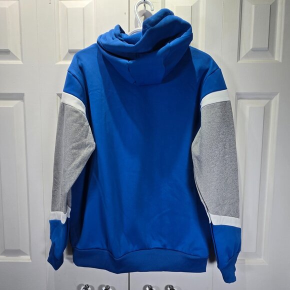 New Men’s Blue & Gray Loose Fit Hoodie Sweater – Size Small - Picture 2 of 5